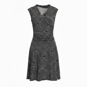 GNW Geometric Polka Dot Short Sleeve Wrap Style Dress Size 4
